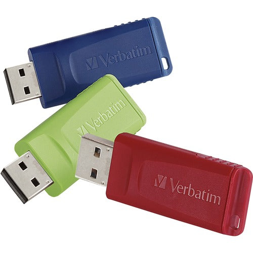 Verbatim 32GB Store 'n' Go USB Flash Drive - 3pk - Red, Blue, Green - 32 GB - USB - Blue, Green, Red - Lifetime Warranty - 3 / Pack