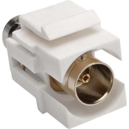 Tripp Lite BNC All-in-One Keystone/Panel Mount Coupler (F/F), 75 Ohms - 1 x BNC Female Audio/Video - 1 x BNC Female Audio/Video - Nickel Connector - Gold Contact - White