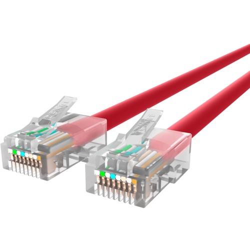 Belkin Cat5e Patch Cable - 12 ft Category 5e Network Cable - First End: 1 x RJ-45 Male - Second End: 1 x RJ-45 Male - Patch Cable - Red