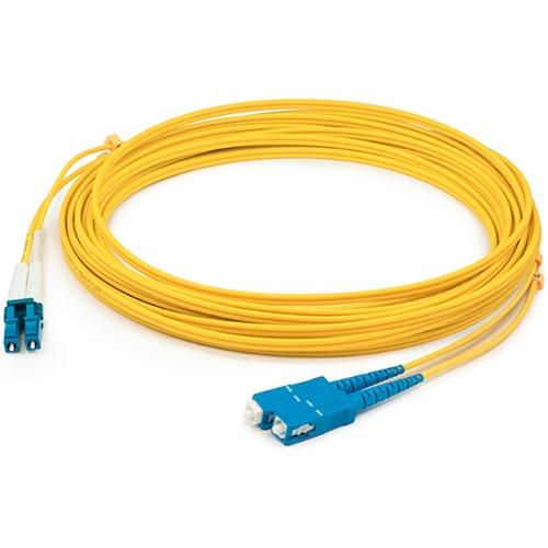 Add-On Computer AddOn Fiber Optic Duplex Network Cable - 9.8 ft Fiber Optic Network Cable for Network Device - First End: 2 x LC/APC Male Network - Second End: 2 x SC Male Network - Patch Cable - 9/125 Âµm - Yellow - 1