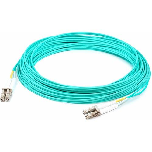 Add-On Computer AddOn 0.5m Laser-Optimized Multi-Mode fiber (LOMM) Duplex LC/LC OM3 Aqua Patch Cable - 1.6 ft Fiber Optic Network Cable for Network Device - First End: 2 x LC Male Network - Second End: 2 x LC Male Network - Patch Cable - Aqua