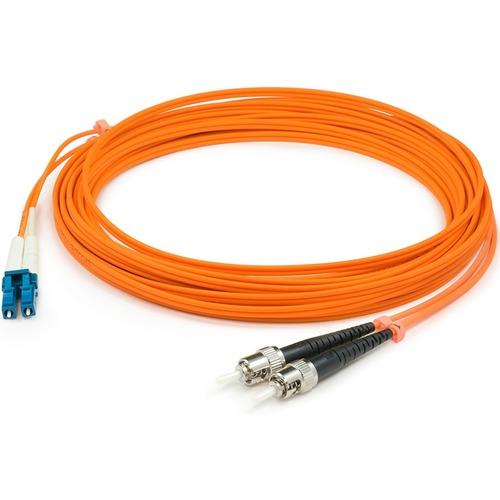 Add-On Computer AddOn Fiber Optic Duplex Patch Network Cable - 3.3 ft Fiber Optic Network Cable for Network Device, Patch Panel, Media Converter, Router, Hub, Switch - First End: 2 x ST - Second End: 2 x LC - Patch Cable - Orange