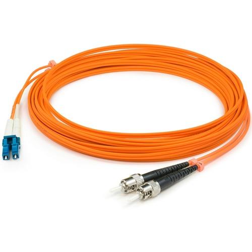 Add-On Computer AddOn Fiber Optic Patch Network Cable - 6.6 ft Fiber Optic Network Cable for Network Device - First End: 2 x ST Male Network - Second End: 2 x LC Male Network - Patch Cable - Orange