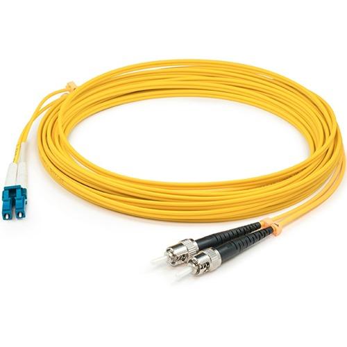 Add-On Computer AddOn Fiber Optic Duplex Patch Network Cable - 9.8 ft Fiber Optic Network Cable for Network Device, Patch Panel, Media Converter, Router, Hub, Switch - First End: 2 x ST - Second End: 2 x LC - Patch Cable - Yellow