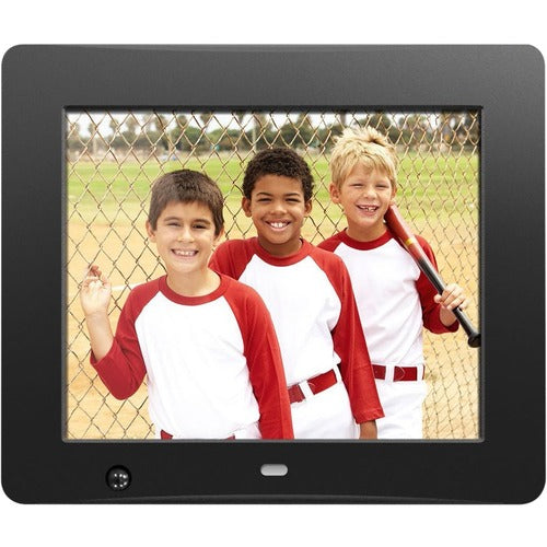 Aluratek 8 inch Digital Photo Frame with Motion Sensor and 4GB Built-in Memory - 8" LCD Digital Frame - Black - 800 x 600 - Cable - 4:3 - Autostart Slideshow, Slideshow, Background Music, Clock, Calendar, Auto On/Off Timer, Motion Detection - Built-in 4