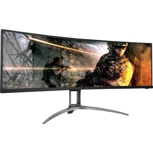 AOC AGON AG493UCX 49" Curved Screen WLED Gaming LCD Monitor - 32:9 - Black - 49" (1244.60 mm) Class - Vertical Alignment (VA) - 5120 x 1440 - 16.7 Million Colors - Adaptive Sync - 550 cd/m‚² Typical - 1 ms MPRT - HDMI - DisplayPort - USB Hub