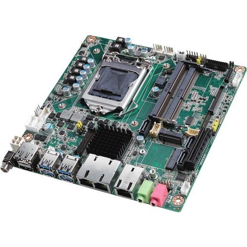 Advantech AIMB-286 Desktop Motherboard - Intel Chipset - Socket H4 LGA-1151 - Mini ITX - 64 GB DDR4 SDRAM Maximum RAM - SoDIMM - 2 x Memory Slots - Gigabit Ethernet - HDMI - DisplayPort - 3 x SATA Interfaces
