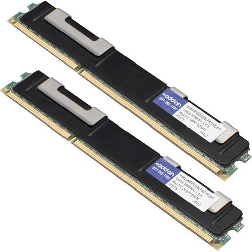 Add-On Computer AddOn 16GB (2 x 8GB) DDR3 SDRAM Memory Kit - For Server - 16 GB (2 x 8GB) - DDR3-1066/PC3-8500 DDR3 SDRAM - 1066 MHz - ECC - Registered - 240-pin - DIMM - Lifetime Warranty