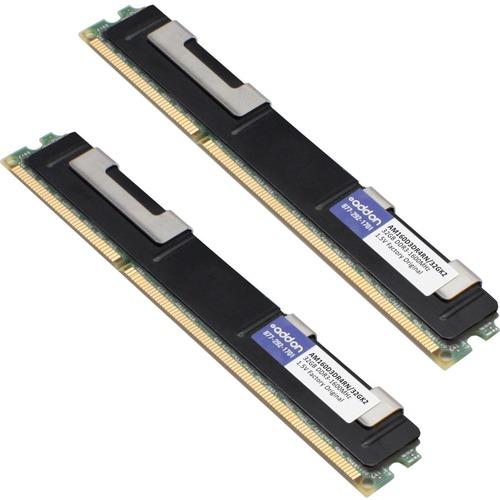 Add-On Computer AddOn 32GB (2 x 16GB) DDR3 SDRAM Memory Kit - 32 GB (2 x 16GB) - DDR3-1600/PC3-12800 DDR3 SDRAM - 1600 MHz - 1.50 V - ECC - Registered - 240-pin - DIMM - Lifetime Warranty