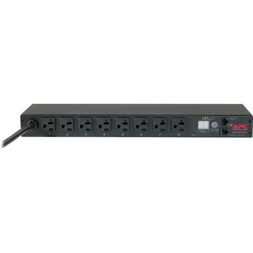 Schneider Electric Rack PDU, Metered, 1U, 20A, 120V, (8) 5-20 - Metered - NEMA L5-20P - 8 x NEMA 5-20R - 120 V AC - 1.92 kW - 1U - Rack-mountable