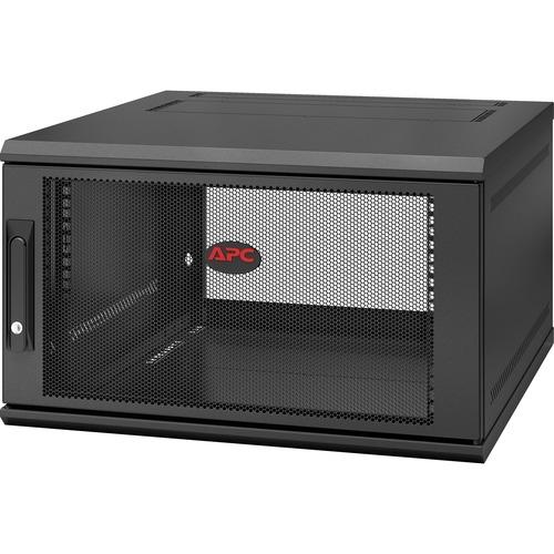 Schneider Electric APC by Schneider Electric NetShelter WX 6U Single Hinged Wall-mount Enclosure 600mm Deep - For Networking, Airflow System - 6U Rack Height x 19" (482.60 mm) Rack Width x 20.79" (528 mm) Rack Depth - Wall Mountable - Black - 90.91 kg St