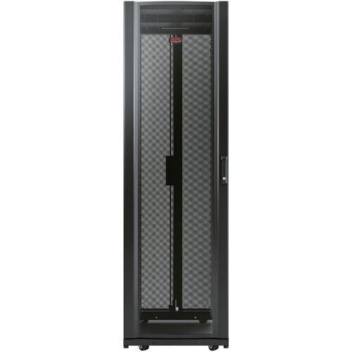 Schneider Electric NetShelter Rack Cabinet - For A/V Equipment - 42U Rack Height - Floor Standing - Black
