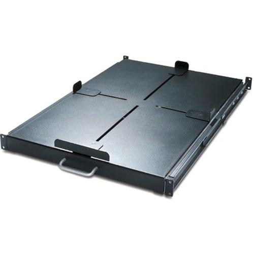 Schneider Electric Sliding Shelf 200lbs/91kg Black - 1U Rack Height - Rack-mountable - Black - 90.91 kg Static/Stationary Weight Capacity