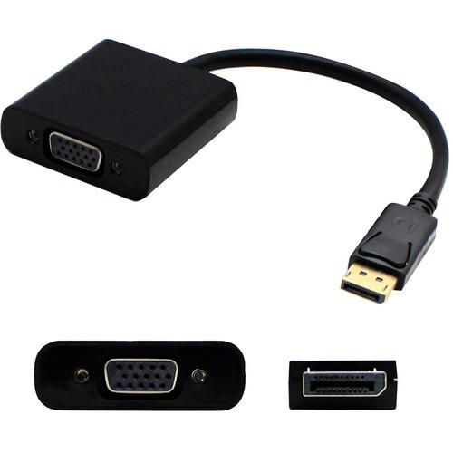 Add-On Computer AddOn AS615AA-AO DisplayPort/VGA Video Cable - 7.9" DisplayPort/VGA Video Cable for Video Device, Monitor - First End: 1 x DisplayPort Male Digital Audio/Video - Second End: 1 x HD-15 Female VGA - Supports up to 1900 x 1200 - Black