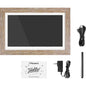 Aluratek 13.3" WiFi Touchscreen Distressed Wood Digital Photo Frame - 13.3" LCD Digital Frame - Wood - 1280 x 800 - Wireless - 16:9 - In-plane Switching (IPS) Technology, Slideshow, Clock, Calendar, Alarm, Auto On/Off Timer, Background Music - Built-in 1
