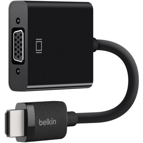 Belkin HDMI TO VGA Adapter - HDMI/USB/VGA/mini-phone A/V Cable for Audio/Video Device, TV, Monitor, Projector - HDMI Digital Audio/Video - HD-15 VGA, 3.5mm Stereo Audio, Micro USB