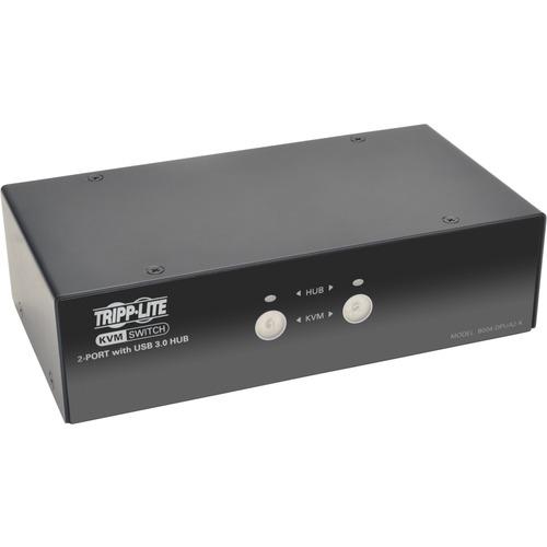 Tripp Lite 2-Port DisplayPort KVM Switch w/Audio, Cables and USB 3.0 SuperSpeed Hub - 2 Computer(s) - 1 Local User(s) - 2560 x 1600 - 6 x USB - 3 x DisplayPort