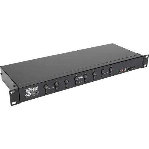 Tripp Lite B024-DUA8-DL DVI/USB 8-Port KVM Switch - 8 Computer(s) - 1 Local User(s) - 2560 x 1600 - 11 x USB - 9 x DVI1 x VGA - Rack-mountable, Desktop - 1U - TAA Compliant