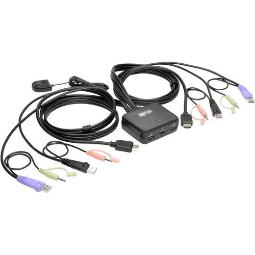 Tripp Lite B032-HUA2 2-Port USB/HD Cable KVM Switch - 2 Computer(s) - 1 Local User(s) - 0 Remote User(s) - 1920 x 1200 - 0 - 2 x USB - 1 x HDMI - Desktop