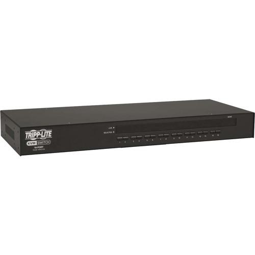 Tripp Lite 16-Port 1U Rackmount USB/PS2 KVM Switch - Steel Housing - 16 x 1 - 16 x HD-15 - 1U - Rack-mountable
