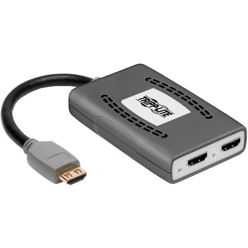 Tripp Lite B118-002-HDR-V2 2-Port HDMI 2.0 Splitter with Multi-Resolution Support - 4096 x 2160 - 15 ft (4572 mm) Maximum Operating Distance - 1 x HDMI In - 2 x HDMI Out - USB - Nickel Plated - Metal - TAA Compliant