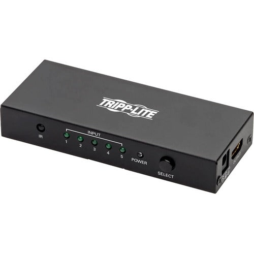 Tripp Lite B119-005-UHD 5-Port HDMI Switch with Remote - 4K x 2K UHD @ 60 Hz - 3840 Ã— 2160 - 4K - 5 x 1 - Display, Home Theater System, Projector - 1 x HDMI Out