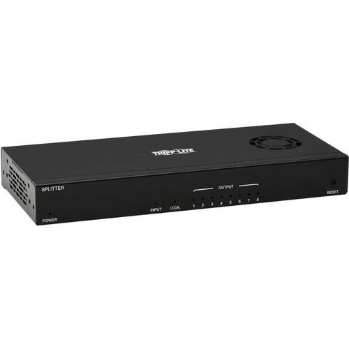 Tripp Lite B127-008-H Video Extender Transmitter - 1 Input Device - 8 Output Device - 125 ft (38100 mm) Range - 8 x Network (RJ-45) - 1 x HDMI In - 4K UHD - 3840 x 2160 - Twisted Pair - Category 6 - Wall Mountable - TAA Compliant