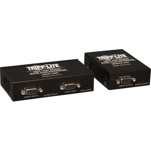 Tripp Lite VGA + Audio over Cat5 Extender Kit (Transmitter + Receiver) - 1 Input Device - 2 Output Device - 1000 ft (304800 mm) Range - 2 x Network (RJ-45) - 1 x VGA In - 2 x VGA Out - 1920 x 1440 - Twisted Pair - Category 6 - Wall Mountable, Rack-mounta