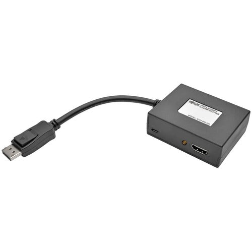 Tripp Lite 2-Port DisplayPort to HDMI Splitter - DisplayPort/HDMI A/V Cable for Monitor, Projector, TV, Splitter, Audio/Video Device - First End: 1 x DisplayPort Male Digital Audio/Video - Second End: 2 x HDMI Female Digital Audio/Video - Supports up to