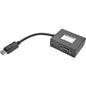 Tripp Lite 2-Port DisplayPort to VGA Splitter - DisplayPort/VGA Video Cable for Monitor, Projector, TV, Splitter, Video Device - First End: 1 x DisplayPort Male Video - Second End: 2 x HD-15 Female VGA - Supports up to 1920 x 1080 - Black - TAA Compliant