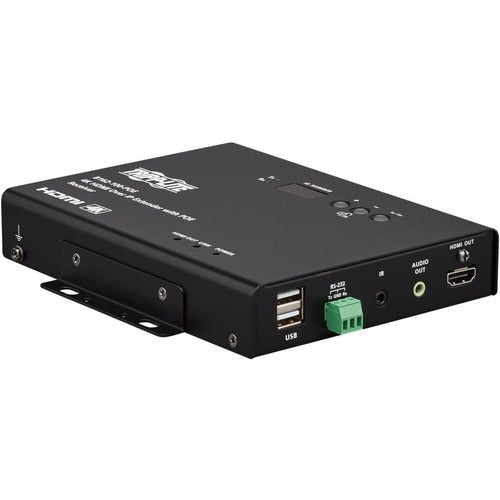 Tripp Lite HDMI over IP Extender Receiver - 4K, 4:4:4, PoE, 328 ft. (100 m) - 1 Output Device - 328 ft (99974.40 mm) Range - 1 x Network (RJ-45) - 1 x USB - 1 x HDMI Out - 4K UHD - 4096 x 2160 - Twisted Pair - Category 6 - Rack-mountable, Desktop - TAA C
