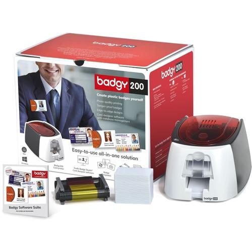 Evolis Badgy Badgy200 Single Sided Desktop Dye Sublimation/Thermal Transfer Printer - Color - Card Print - USB - 11 Second Mono - 38 Second Color - 300 dpi