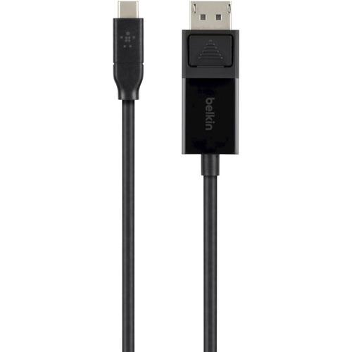 Belkin USB-C to DisplayPort Cable - 5.9 ft DisplayPort/USB A/V Cable for Monitor, Notebook, Projector, HDTV, Smartphone, Tablet, Audio/Video Device - First End: 1 x Type C Male USB - Second End: 1 x DisplayPort Male Digital Audio/Video - Supports up to 3