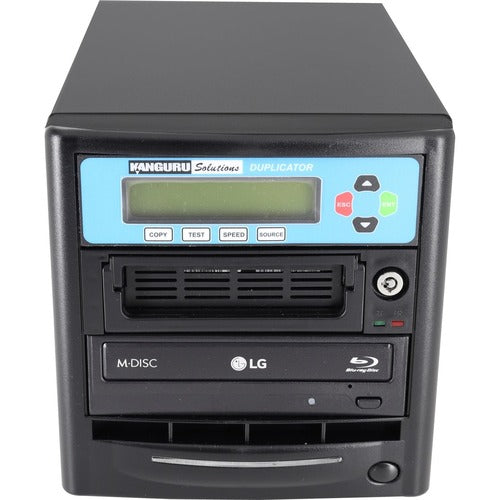 Kanguru Solutions Kanguru 1 Target, Blu-ray Duplicator with Internal Hard Drive - Standalone - 1 x Blu-ray Writer - 8x BD-R, 16x DVD+R, 16x DVD-R, 52x CD-R, 4x DVD+R, 12x DVD-R - 8x BD-RE, 8x DVD+R/RW, 8x DVD-R/RW, 24x CD-RW - USB - 500 GB HDD - 40 CD Re
