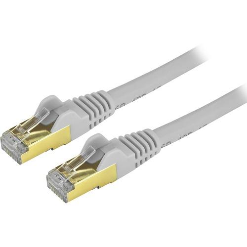 StarTech.com 10 ft CAT6a Ethernet Cable - 10 Gigabit Category 6a Shielded Snagless RJ45 100W PoE Patch Cord - 10GbE Gray UL/TIA Certified - CAT6a Ethernet Cable delivers 10 gigabit connection free of noise & EMI/RFI interference - Tested to comply w/ ANS