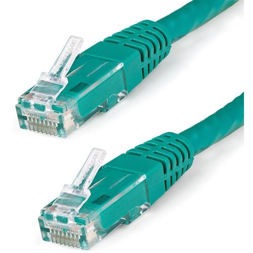 StarTech.com 10ft CAT6 Ethernet Cable - Green Molded Gigabit - 100W PoE UTP 650MHz - Category 6 Patch Cord UL Certified Wiring/TIA - 10ft Green CAT6 Ethernet cable delivers Multi Gigabit 1/2.5/5Gbps & 10Gbps up to 160ft - 650MHz - Fluke tested to ANSI/TI