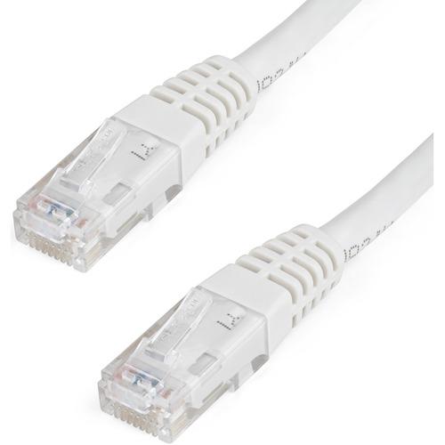 StarTech.com 10ft CAT6 Ethernet Cable - White Molded Gigabit - 100W PoE UTP 650MHz - Category 6 Patch Cord UL Certified Wiring/TIA - 10ft White CAT6 Ethernet cable delivers Multi Gigabit 1/2.5/5Gbps & 10Gbps up to 160ft - 650MHz - Fluke tested to ANSI/TI