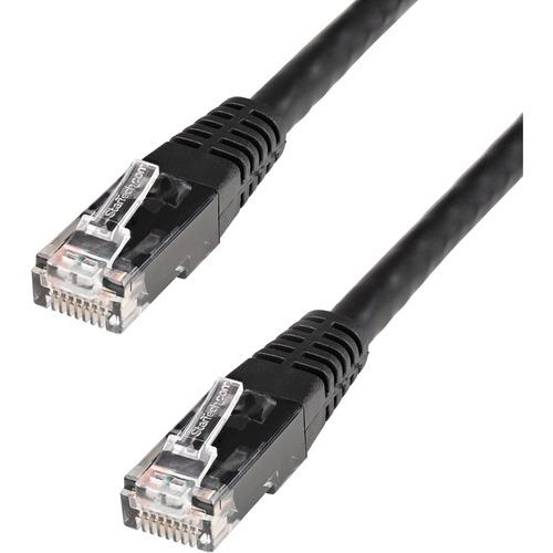 StarTech.com 15ft CAT6 Ethernet Cable - Black Molded Gigabit - 100W PoE UTP 650MHz - Category 6 Patch Cord UL Certified Wiring/TIA - 15ft Black CAT6 Ethernet cable delivers Multi Gigabit 1/2.5/5Gbps & 10Gbps up to 160ft - 650MHz - Fluke tested to ANSI/TI