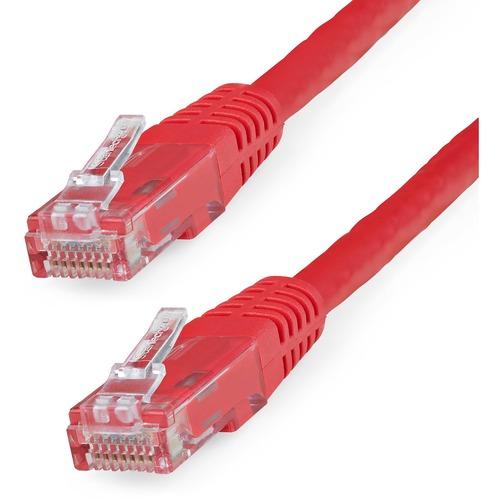 StarTech.com 15ft CAT6 Ethernet Cable - Red Molded Gigabit - 100W PoE UTP 650MHz - Category 6 Patch Cord UL Certified Wiring/TIA - 15ft Red CAT6 Ethernet cable delivers Multi Gigabit 1/2.5/5Gbps & 10Gbps up to 160ft - 650MHz - Fluke tested to ANSI/TIA-56