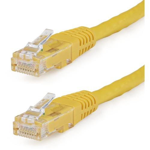StarTech.com 15ft CAT6 Ethernet Cable - Yellow Molded Gigabit - 100W PoE UTP 650MHz - Category 6 Patch Cord UL Certified Wiring/TIA - 15ft Yellow CAT6 Ethernet cable delivers Multi Gigabit 1/2.5/5Gbps & 10Gbps up to 160ft - 650MHz - Fluke tested to ANSI/