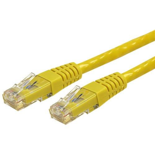 StarTech.com 25ft CAT6 Ethernet Cable - Yellow Molded Gigabit - 100W PoE UTP 650MHz - Category 6 Patch Cord UL Certified Wiring/TIA - 25ft Yellow CAT6 Ethernet cable delivers Multi Gigabit 1/2.5/5Gbps & 10Gbps up to 160ft - 650MHz - Fluke tested to ANSI/