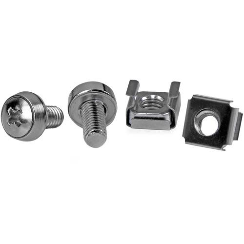 StarTech.com 50 Pkg M6 Mounting Screws and Cage Nuts - Mount server, telecom and A/V equipment with these high quality mounting screws and nuts - m6 screws - rack screws - rack nuts -cage nuts