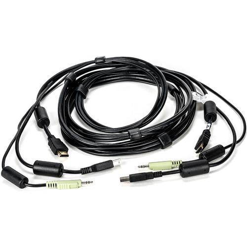 Vertiv Cybex SC800/SC900 10 feet All-in-One KVM Cable | Single Head | 4K UHD | HDMI-to-HDMI (CBL0111) - 10 ft KVM Cable for KVM Switch, Mouse, Keyboard, Audio Device - First End: 1 x Type B Male USB, First End: 1 x HDMI (Type A) Male Digital Audio/Video,