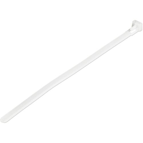 StarTech.com 8"(20cm) Reusable Cable Ties, 1-7/8"(50mm) Dia. 50lb(22Kg) Tensile Strength, Nylon, In/Outdoor, UL Listed, 100 Pack, White - Reusable cable ties for 1.96in/50mm bundle diameter - Adjustable large resealable nylon/plastic zip wraps for electr