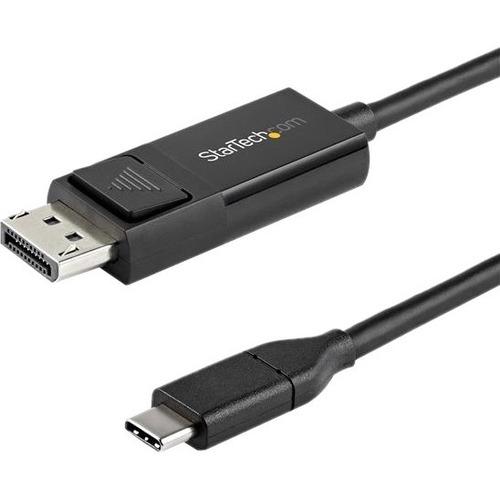 StarTech.com 6ft (2m) USB C to DisplayPort 1.2 Cable 4K 60Hz - Reversible DP to USB-C / USB-C to DP Video Adapter Monitor Cable HBR2/HDR - Reversible USB C to DisplayPort 1.2 cable (USB-C DP Alt Mode laptop to monitor) or DP 1.2 to USB-C display cable -