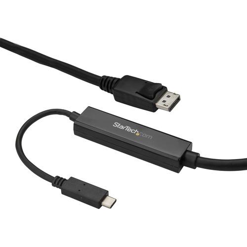 StarTech.com 9.8ft/3m USB C to DisplayPort 1.2 Cable 4K 60Hz - USB Type-C to DP Video Adapter Monitor Cable HBR2 - TB3 Compatible - Black - USB C to DisplayPort 1.2 Cable w/ 4K 60Hz/HBR2/5.1 Audio/HDCP 2.2/1.4 - Integrated video adapter minimizes signal