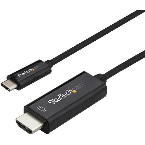StarTech.com 10ft (3m) USB C to HDMI Cable - 4K 60Hz USB Type C DP Alt Mode to HDMI 2.0 Video Display Adapter Cable -Works w/Thunderbolt 3 - Black 10ft/3m USB Type C DP Alt Mode HBR2 to HDMI 2.0 Cable 4K 60Hz/1080p | 7.1 Audio | HDCP 2.2/1.4 - Video Adap