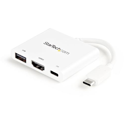 StarTech.com StarTech.com USB C Multiport Adapter with HDMI 4K & 1x USB 3.0 - PD - Mac & Windows - White USB Type C All in One Video Adapter - Expand the connectivity of your laptop or MacBook with this USB-C multiport adapter with HDMI - USB C HDMI Mult