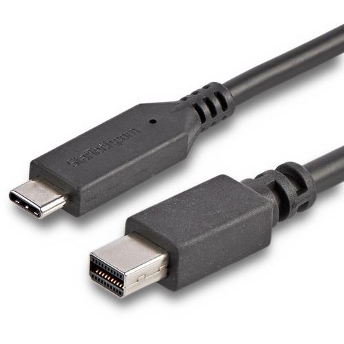 StarTech.com 6 ft. / 1.8 m USB-C to Mini DisplayPort Cable - 4K 60Hz - Black - USB 3.1 Type-C to Mini DP Adapter Cable - mDP Cable - USB-C to Mini DisplayPort cable and adapter in one - USBC to mDP cable supports resolutions up to 4K 60Hz - Black cable m