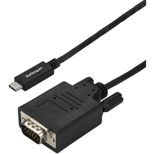 StarTech.com 10ft/3m USB C to VGA Cable - 1080p USB Type C DP Alt Mode to VGA Video Display Adapter Monitor Cable - Works w/ Thunderbolt 3 - Black 10ft/3m USB Type C (DP Alt Mode HBR2) to VGA cable | 2048x1280/1920x1200/1080p 60Hz | EDID/DDC - Video Adap
